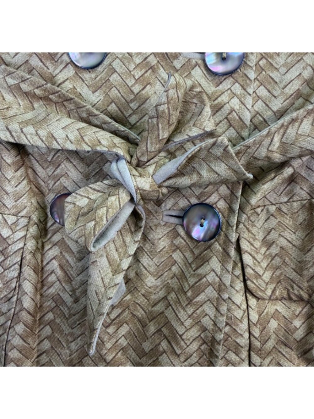 Hettabretz Womens Yellow 100% Silk Double-Breasted Trench Coat With Belt Italy - Picture 5 of 11